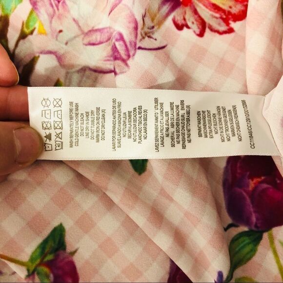🔥5 for $25🔥 City chic spring blooms pink gingham floral blouse - Picture 10 of 11